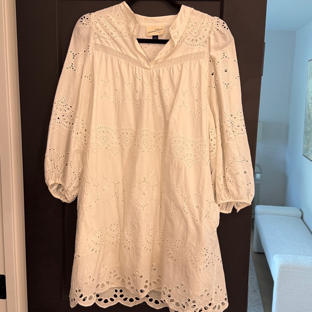 Universal Thread Cream Eyelet Blouse - image 1